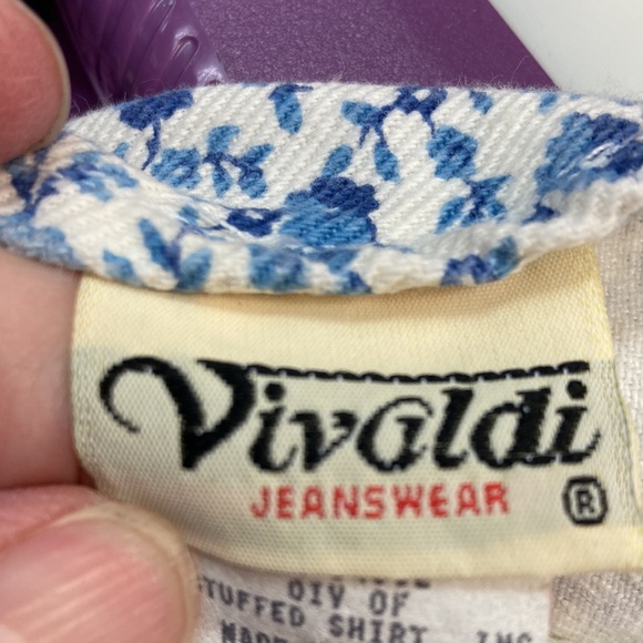 Vintage Vivaldi Denim Vest size Medium made in USA of 100% Cotton - Picture 8 of 9